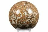 Polished Red Flower Marble Sphere - India #311731-1